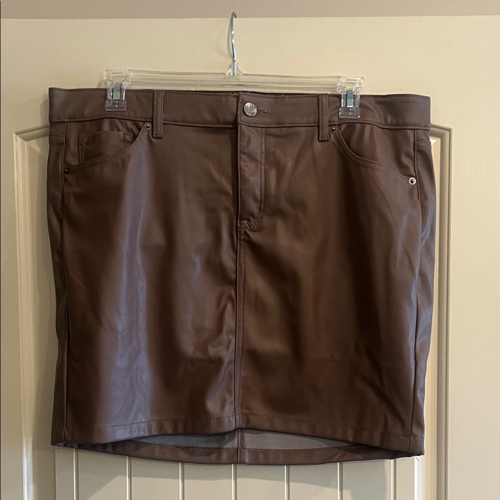 Torrid Deep Taupe Faux Leather Skirt